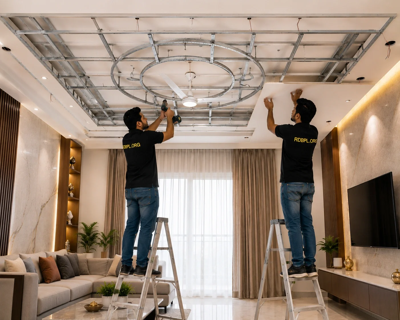POP ceiling framework preparation