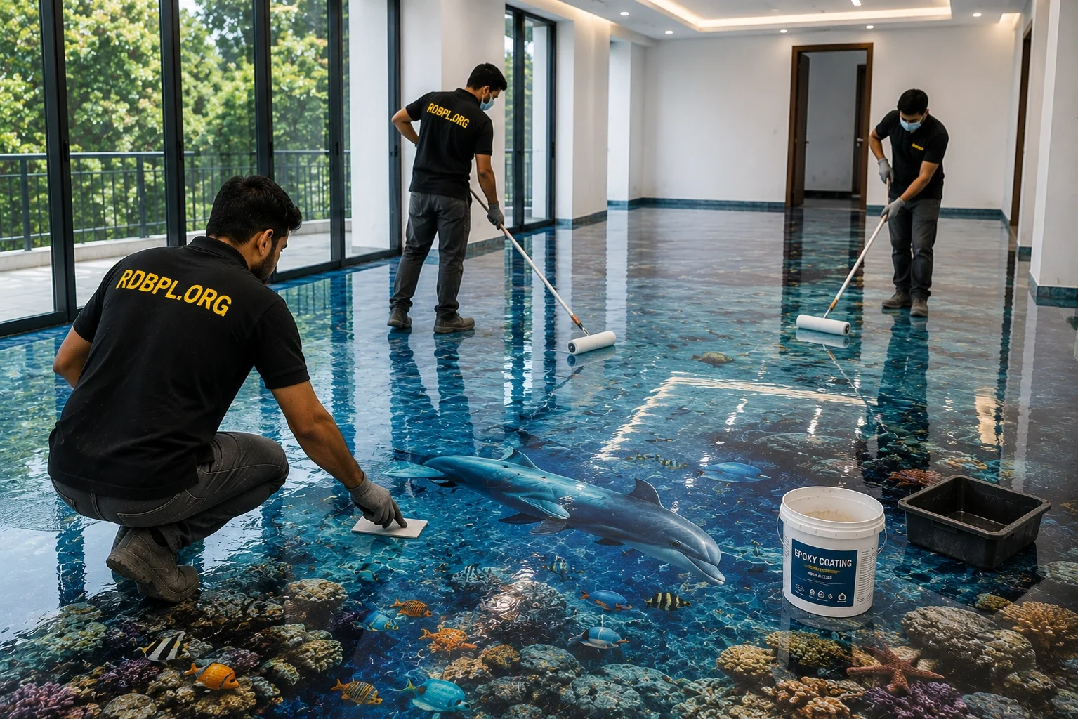 3D epoxy floor finishing