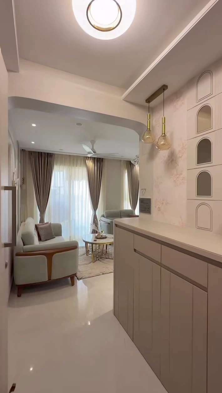 Luxury living room interior design execution in Lucknow