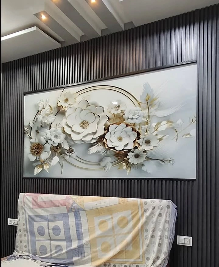 Decorative PVC wall panel work and modern wall finishing service in Lucknow