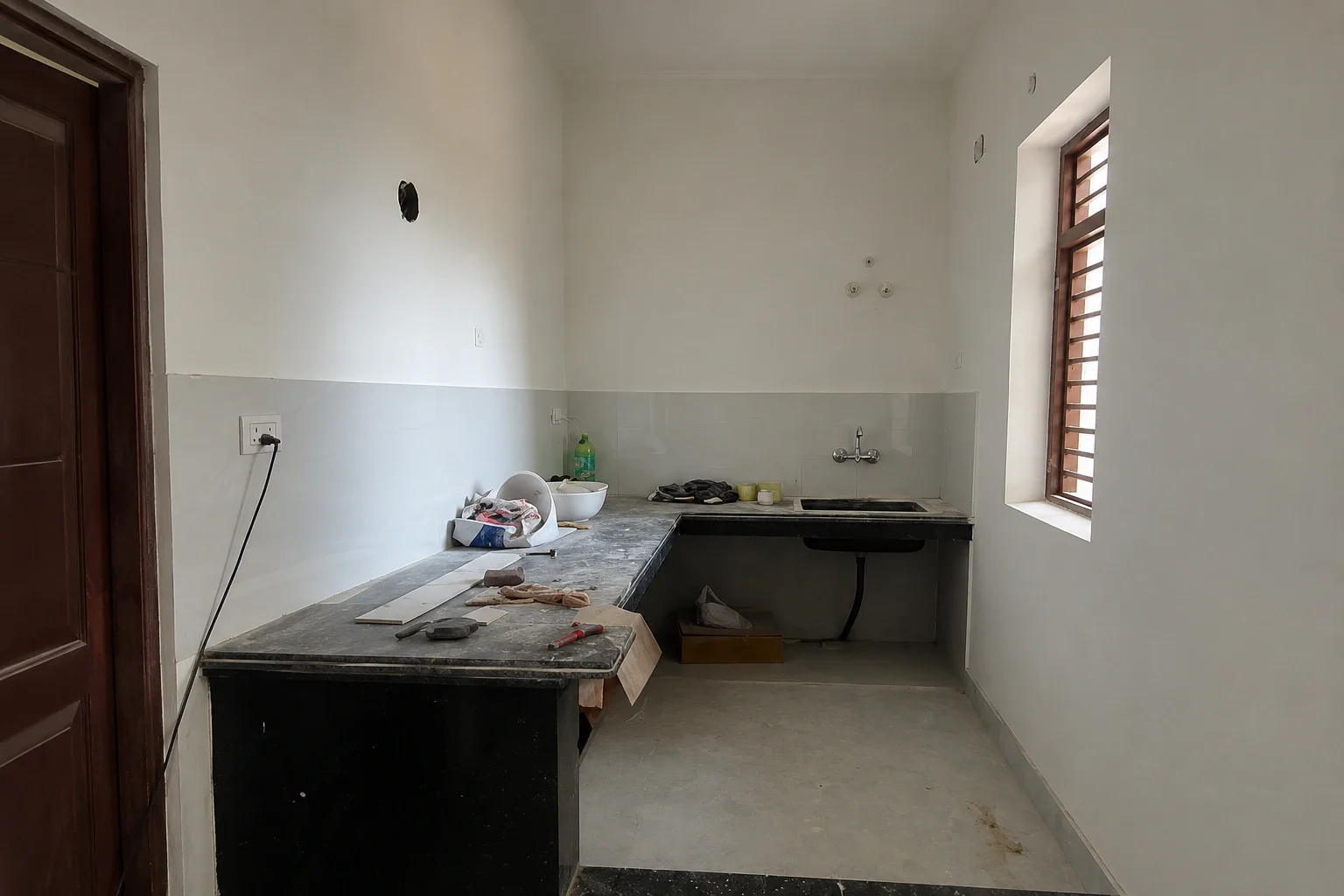  kitchen before modular renovation work in Lucknow