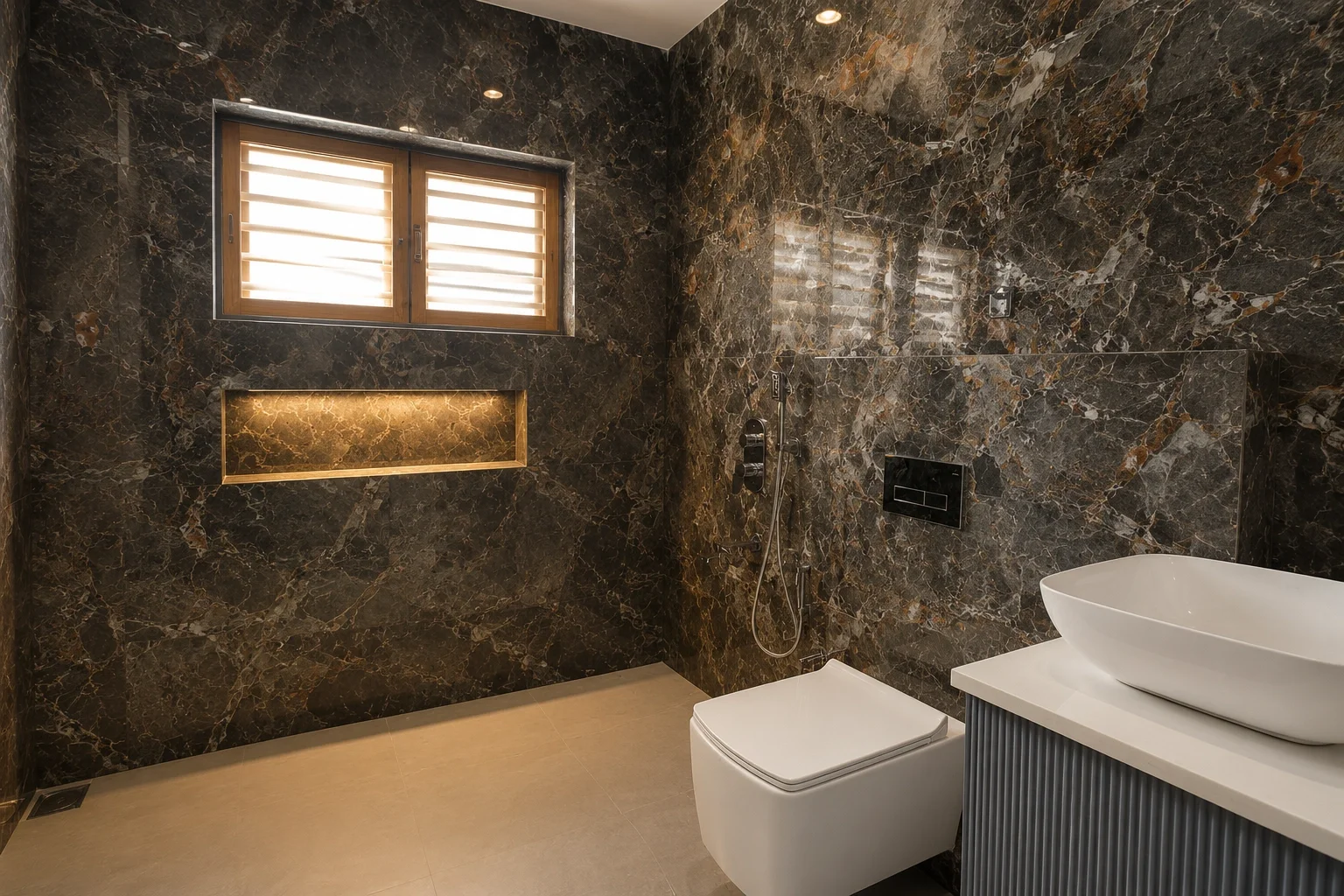 Bathroom after plumbing work in Lucknow