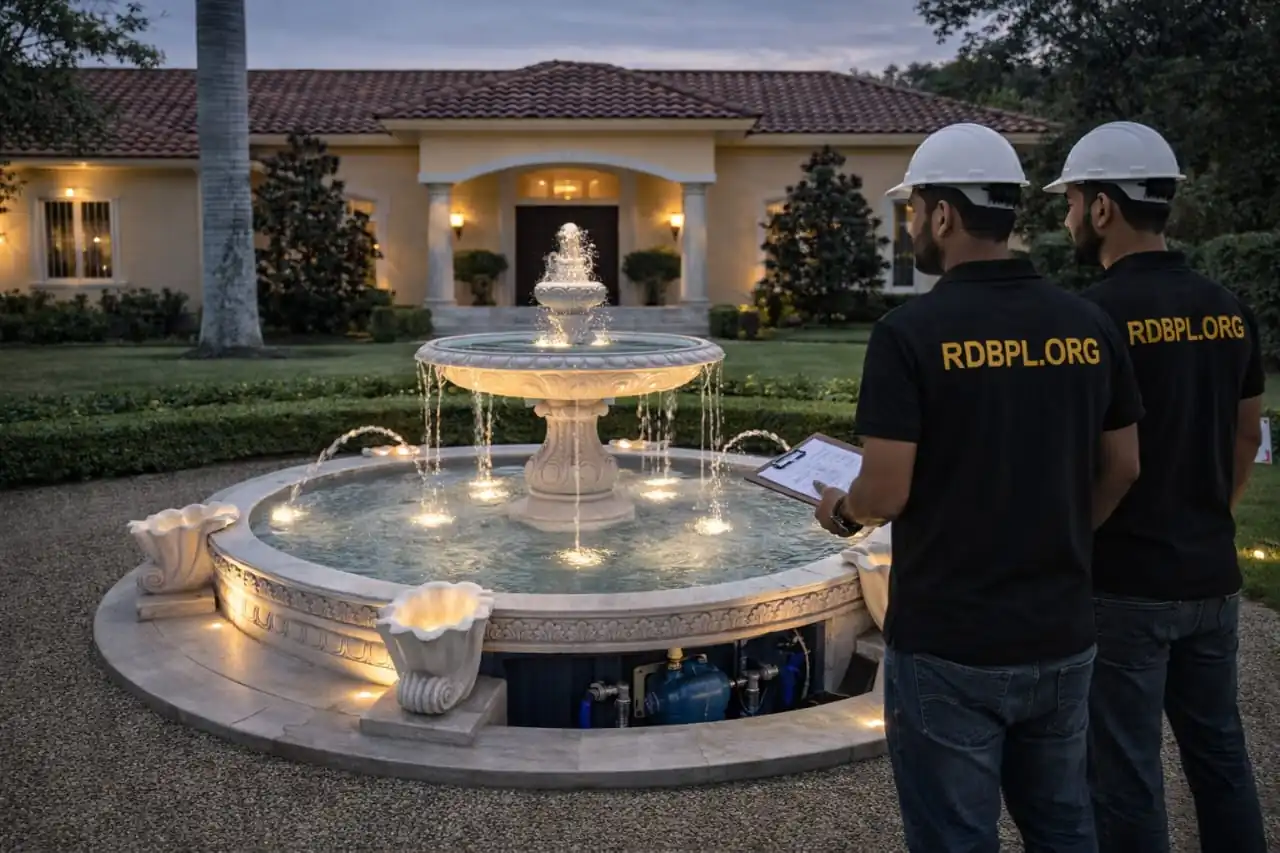 Decorative water fountain installation service in Lucknow for gardens and entrances