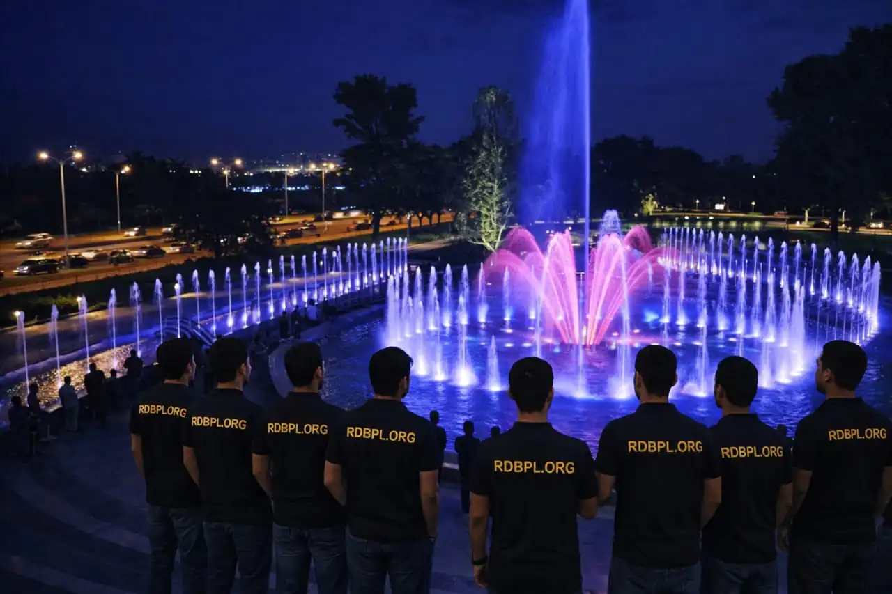 Musical fountain installation service in Lucknow with LED lighting and water show